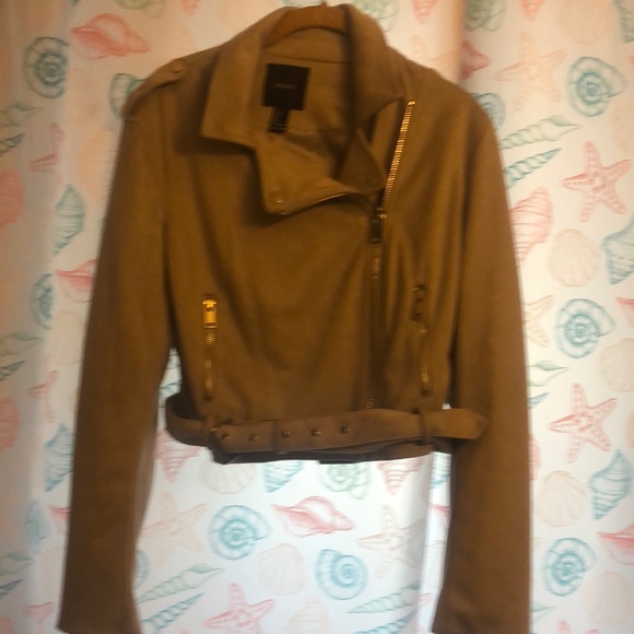 Grey suede moto jacket - Picture 1 of 11